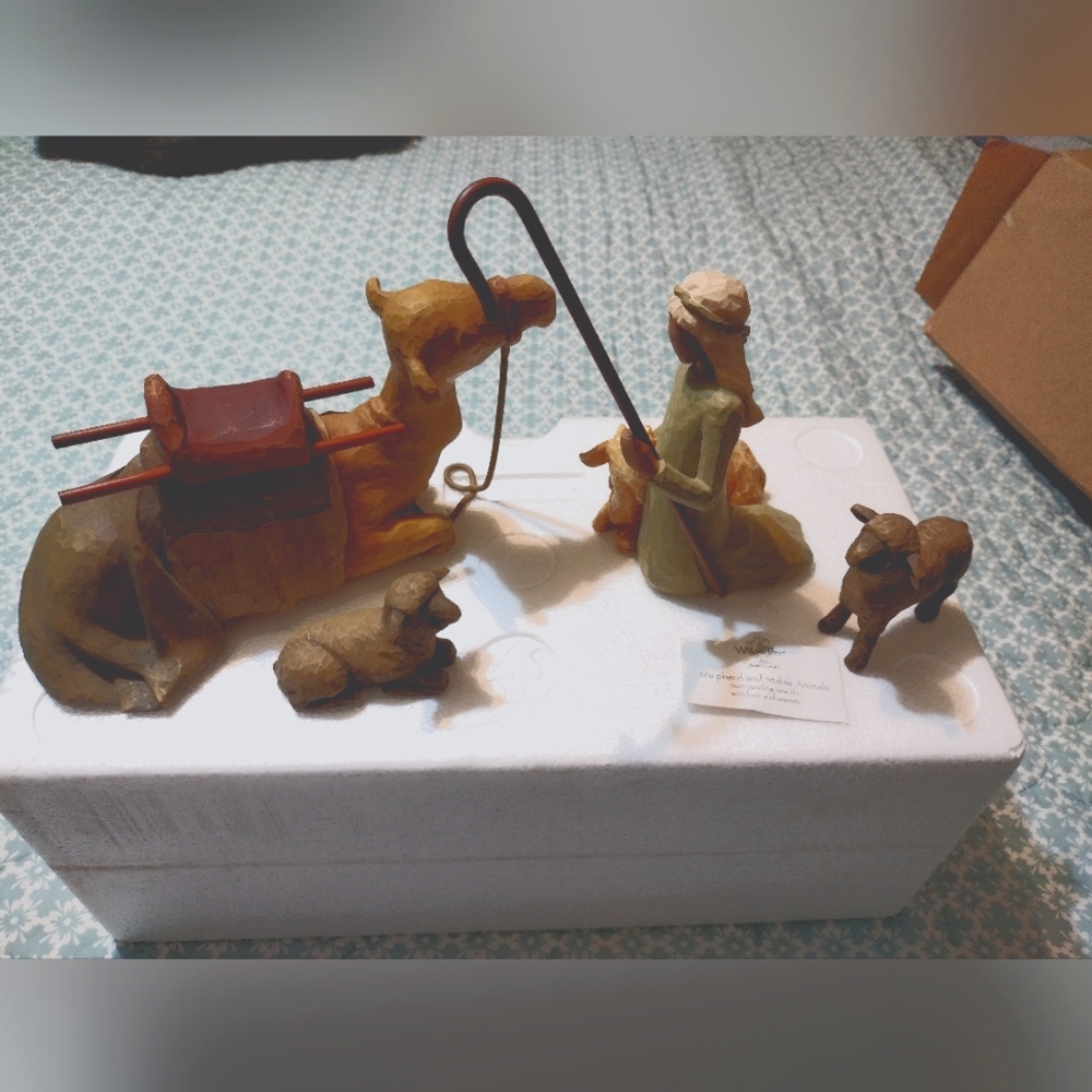 Willow Tree shepherd and stable animals